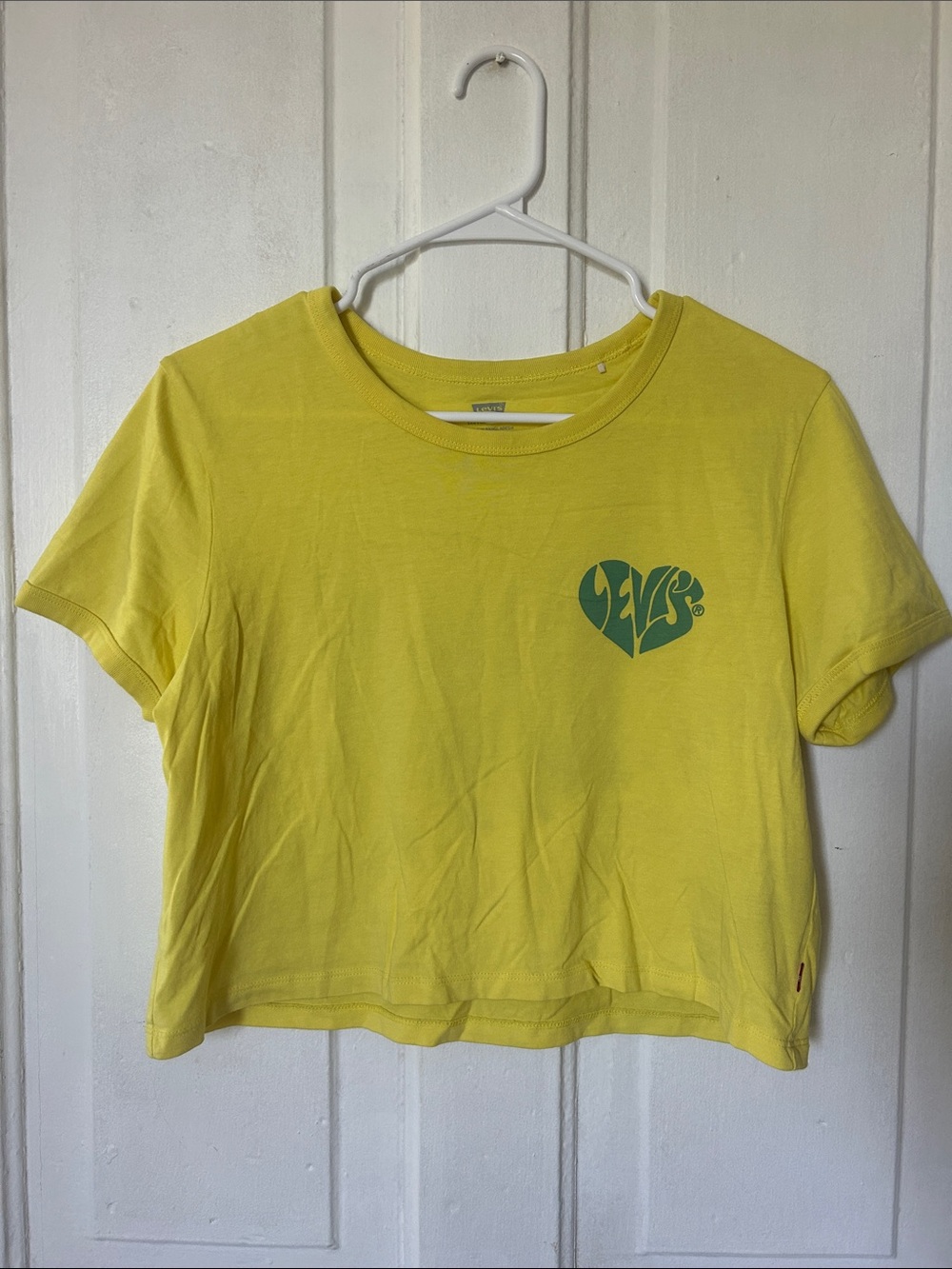 Levi's Yellow Crewneck Tee with Subtle Teal Logo